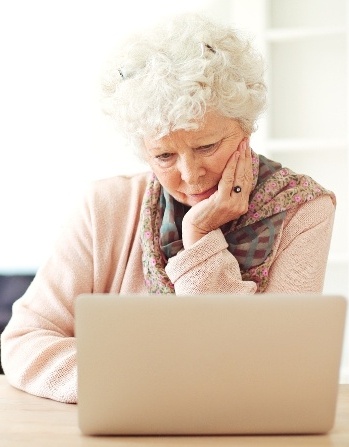 woman on computer